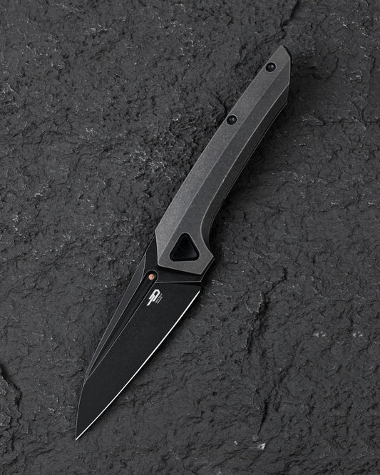 Bestech VK-Navi 3.3" Magnacut Black Bronze Stonewash Titanium Folding Knife by Vulpex BT2404A