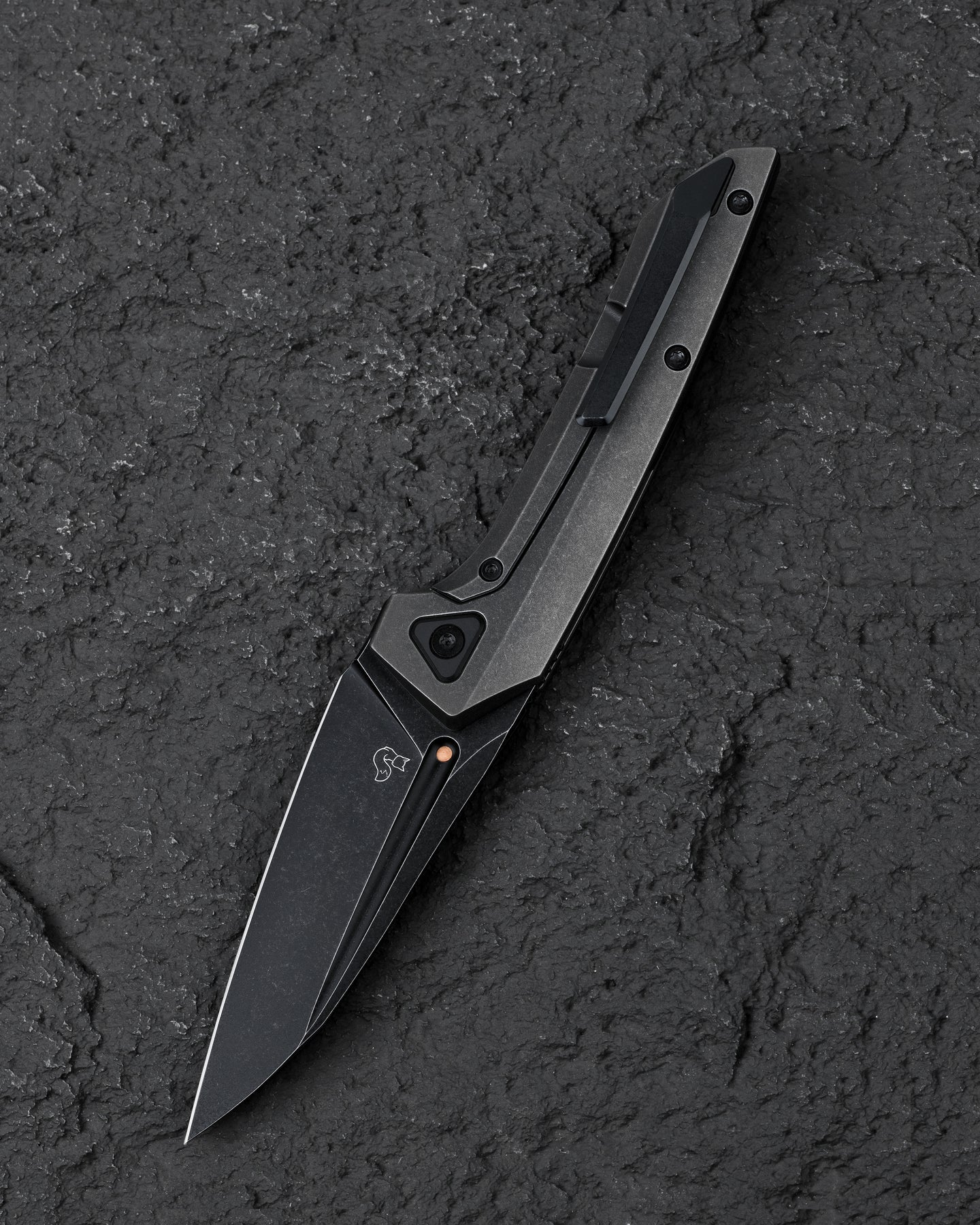 Bestech VK-Navi 3.3" Magnacut Black Bronze Stonewash Titanium Folding Knife by Vulpex BT2404A