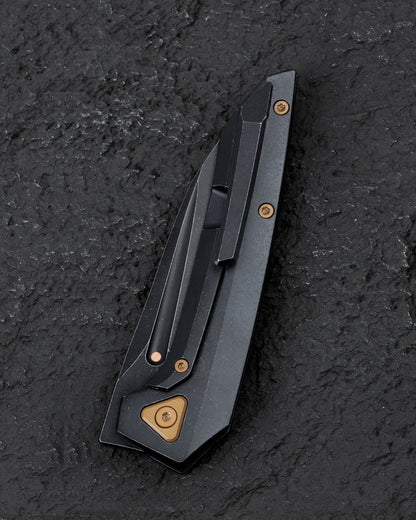 Bestech VK-Navi 3.3" Magnacut Black Stonewash Titanium Folding Knife by Vulpex BT2404E