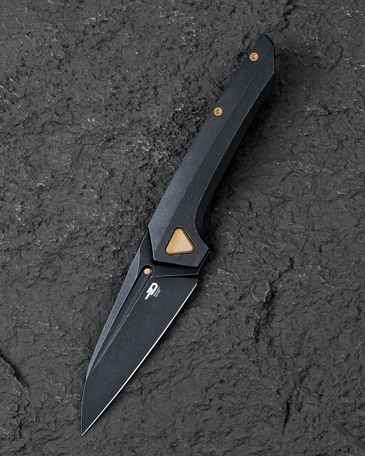 Bestech VK-Navi 3.3" Magnacut Black Stonewash Titanium Folding Knife by Vulpex BT2404E