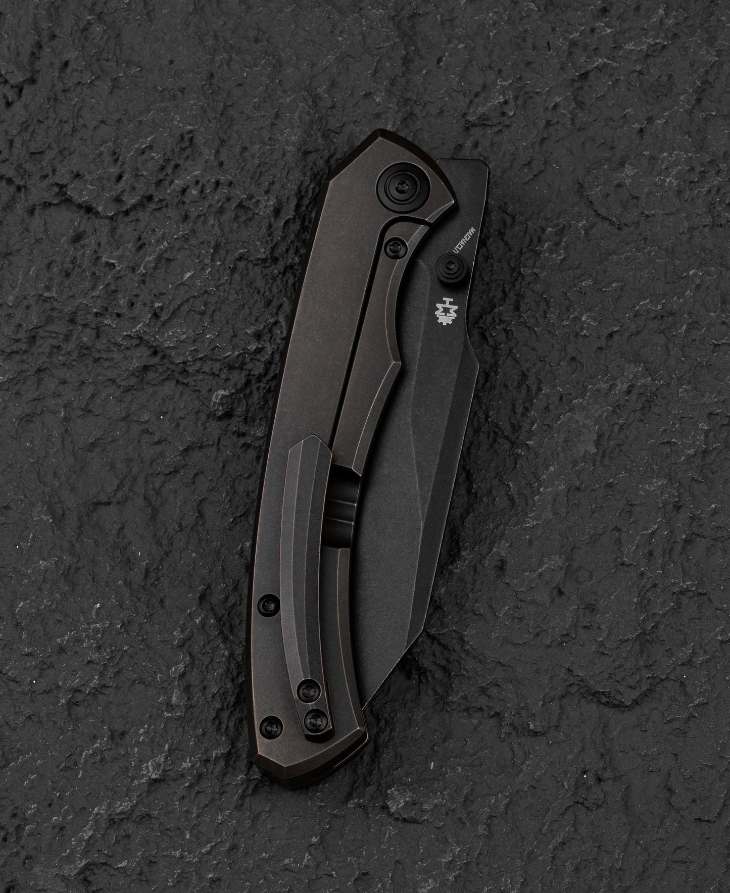 Bestech Clastic 3.62" Magnacut Black Bronze Titanium Folding Knife by Horizon Machine Works BT2407B