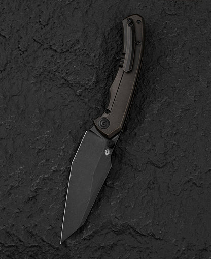 Bestech Clastic 3.62" Magnacut Black Bronze Titanium Folding Knife by Horizon Machine Works BT2407B