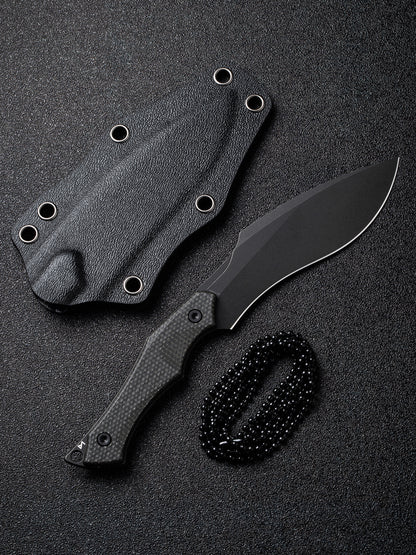 Civivi Vaquita II 3.2" Nitro V Black Stonewashed Dark Green Canvas Micarta Mini Kukri Fixed Blade Knife by Nate Matlack C047C-3