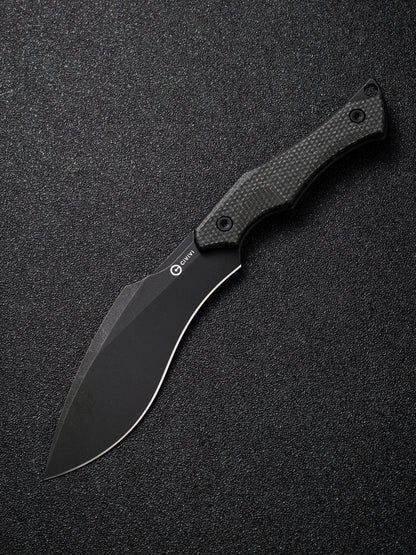 Civivi Vaquita II 3.2" Nitro V Black Stonewashed Dark Green Canvas Micarta Mini Kukri Fixed Blade Knife by Nate Matlack C047C-3