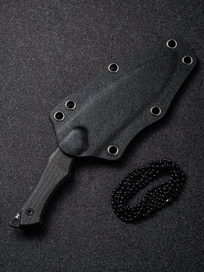Civivi Vaquita II 3.2" Nitro V Black Stonewashed Dark Green Canvas Micarta Mini Kukri Fixed Blade Knife by Nate Matlack C047C-3