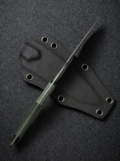 Civivi Vaquita II 3.2" Damascus Green Canvas Micarta Mini Kukri Fixed Blade Knife by Nate Matlack C047C-DS2