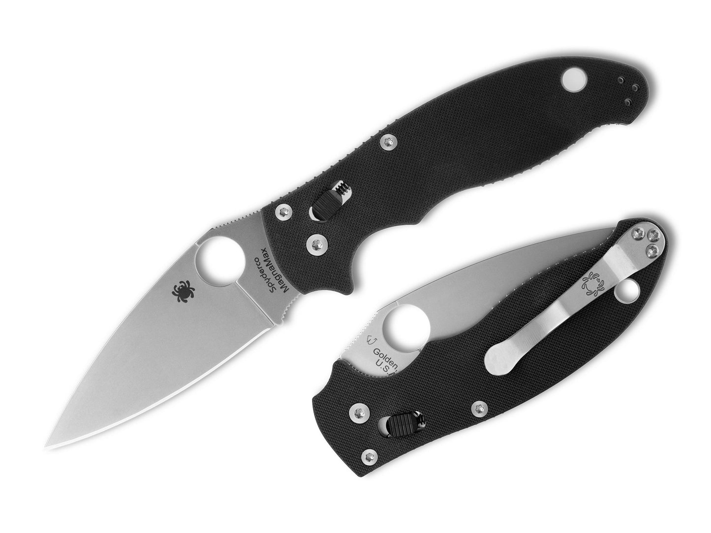 Spyderco Manix 2 3.37" MagnaMax Black G-10 Folding Knife C101GP2