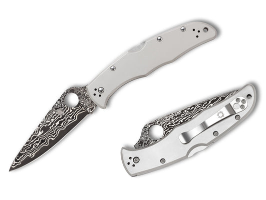 Spyderco Endura 4 3.83" Takefu DPS 15 Damascus Titanium Folding Knife C10TIPD