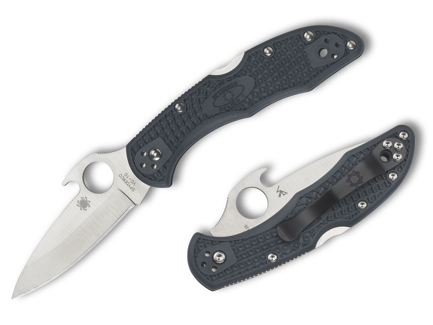 Spyderco Delica 4 Emerson Wave 2.9" VG-10 Grey FRN Folding Knife C11PGYW