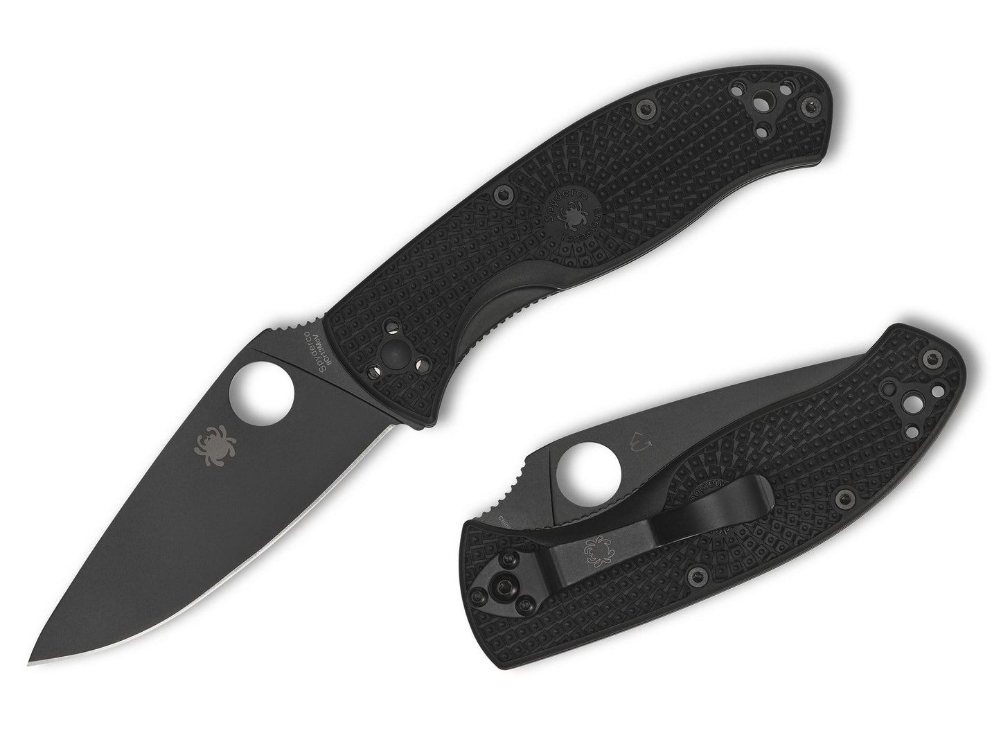 Spyderco Tenacious Lightweight 3.39" Black 8Cr13MoV FRN Folding Knife C122PBBK