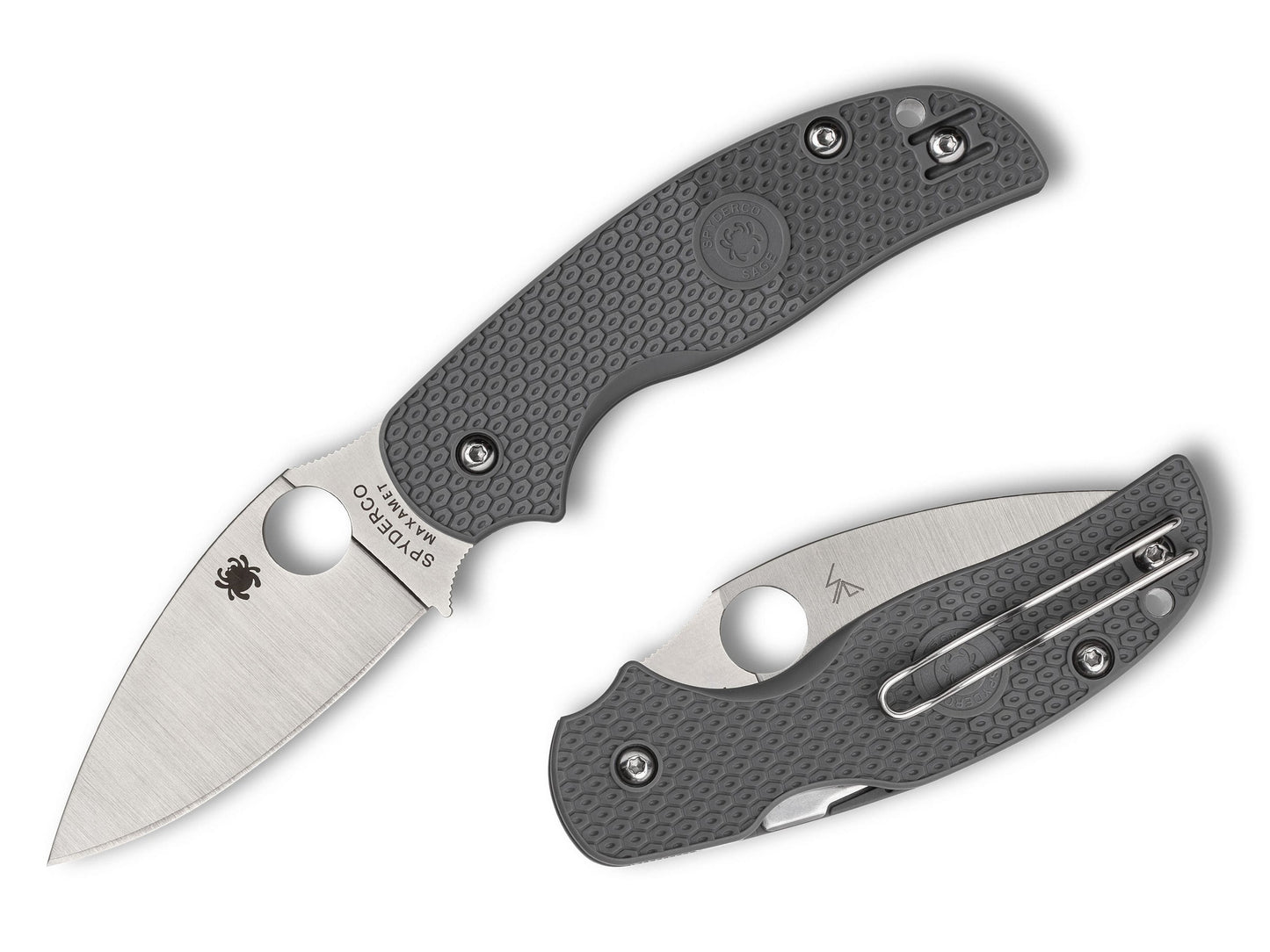 Spyderco Sage 5 Lightweight Compression Lock 3" Maxamet Gray FRN Folding Knife C123PGY