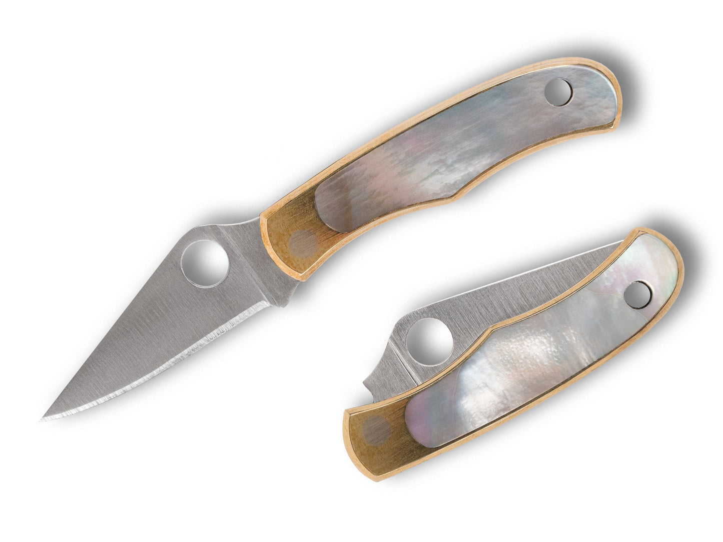 Spyderco Bug Nickel Silver Abalone 1.25" Sandvik 12C27 Micro Folding Knife C133AP