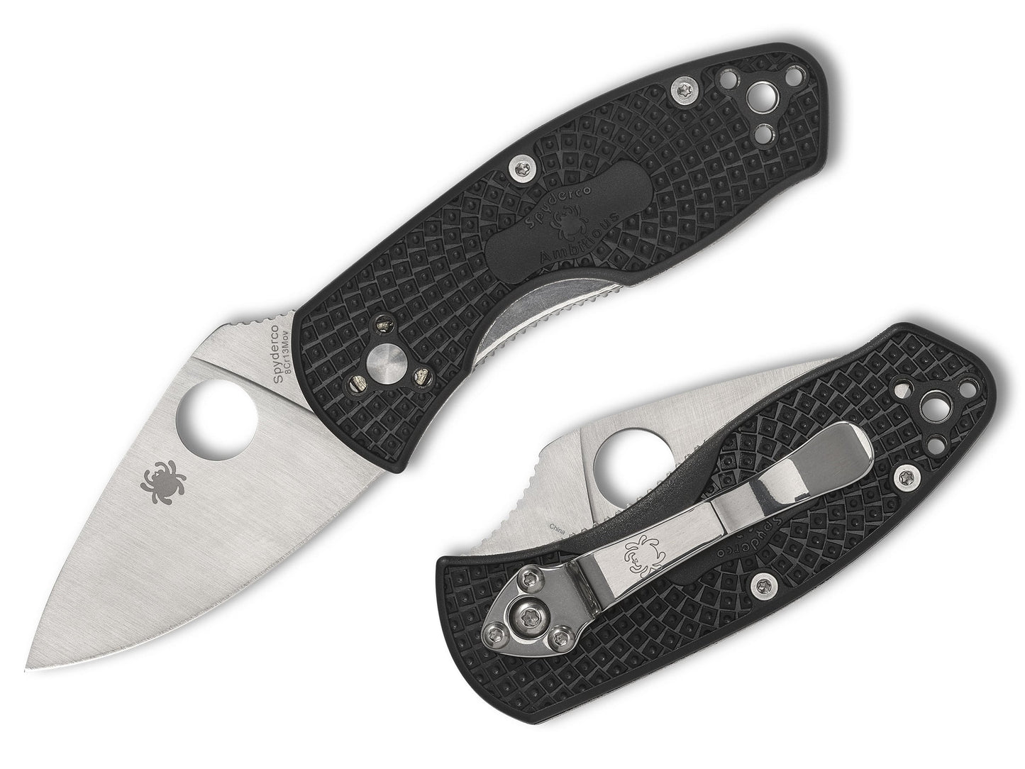 Spyderco Ambitious Lightweight 2.43" 8Cr13MoV FRN Folding Knife C148PBK