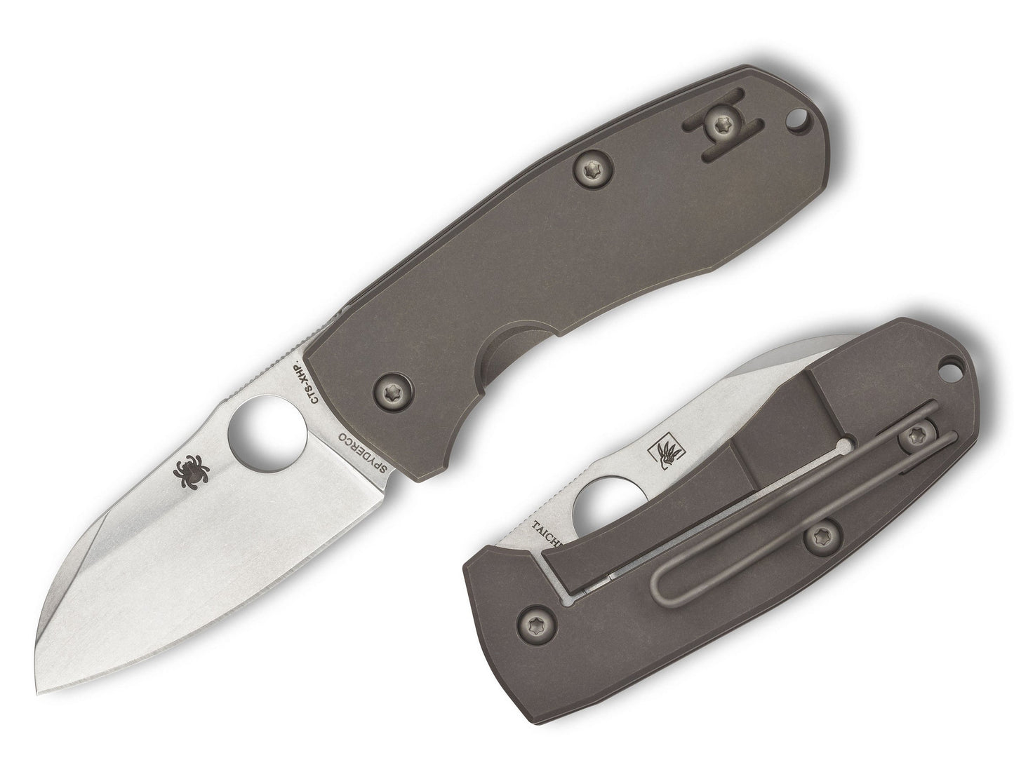Spyderco Techno 2 2.52" CTS XHP Titanium Folding Knife - Marcin Slysz Design C158TIP2