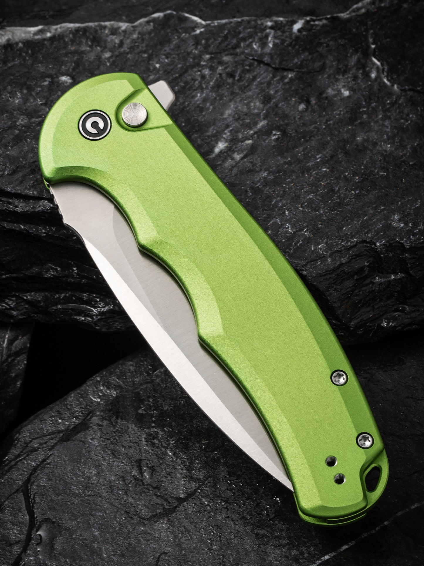 Civivi Praxis Button Lock 3.75" Nitro-V Lime Green Aluminium Folding Knife C18026E-3