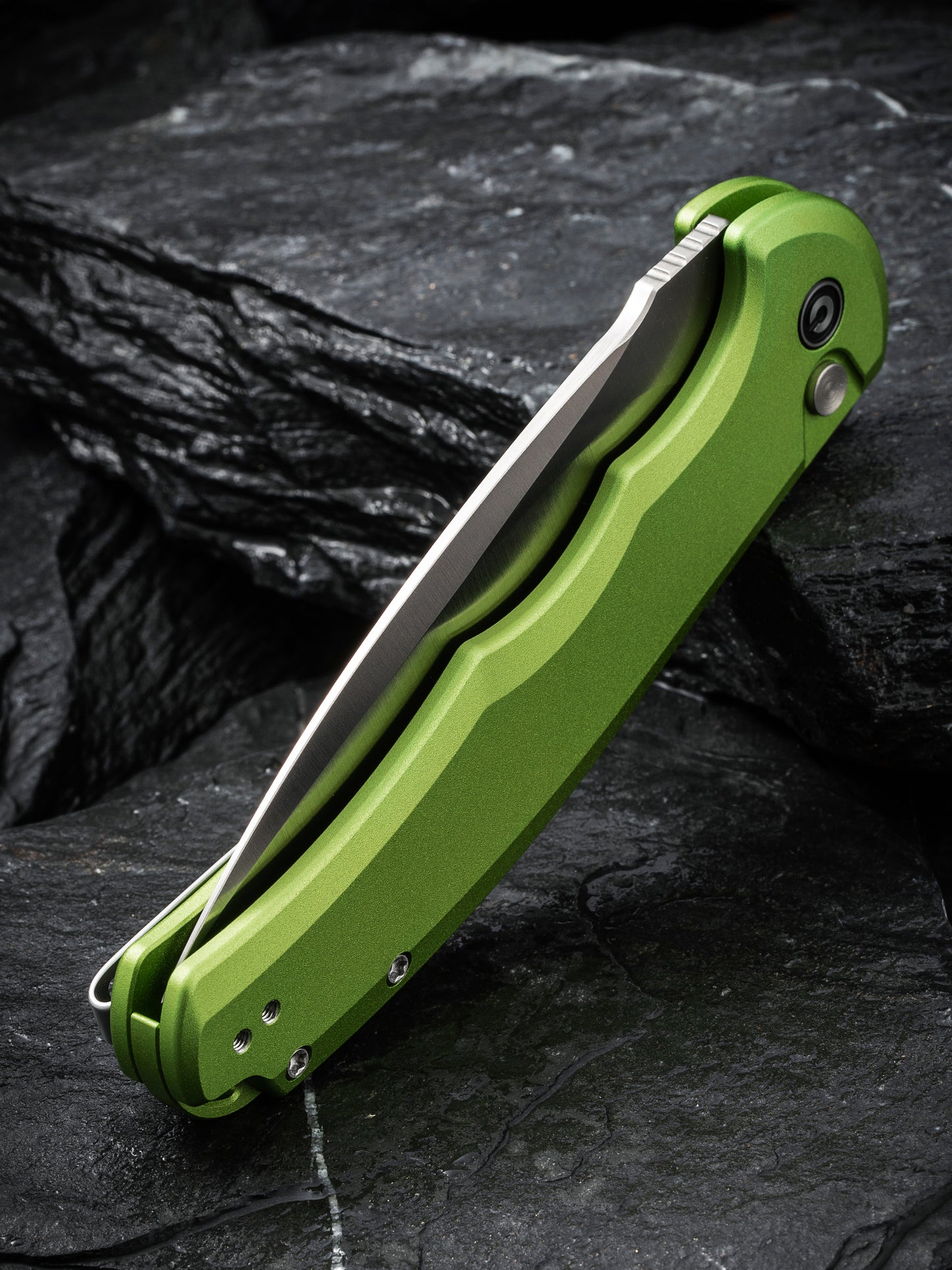 Civivi Praxis Button Lock 3.75" Nitro-V Lime Green Aluminium Folding Knife C18026E-3
