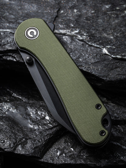 Civivi Elementum Wharncliffe 2.97" Nitro-V Black OD Green G-10 Folding Knife C18062AF-2