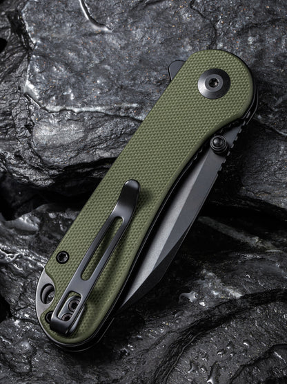 Civivi Elementum Wharncliffe 2.97" Nitro-V Black OD Green G-10 Folding Knife C18062AF-2