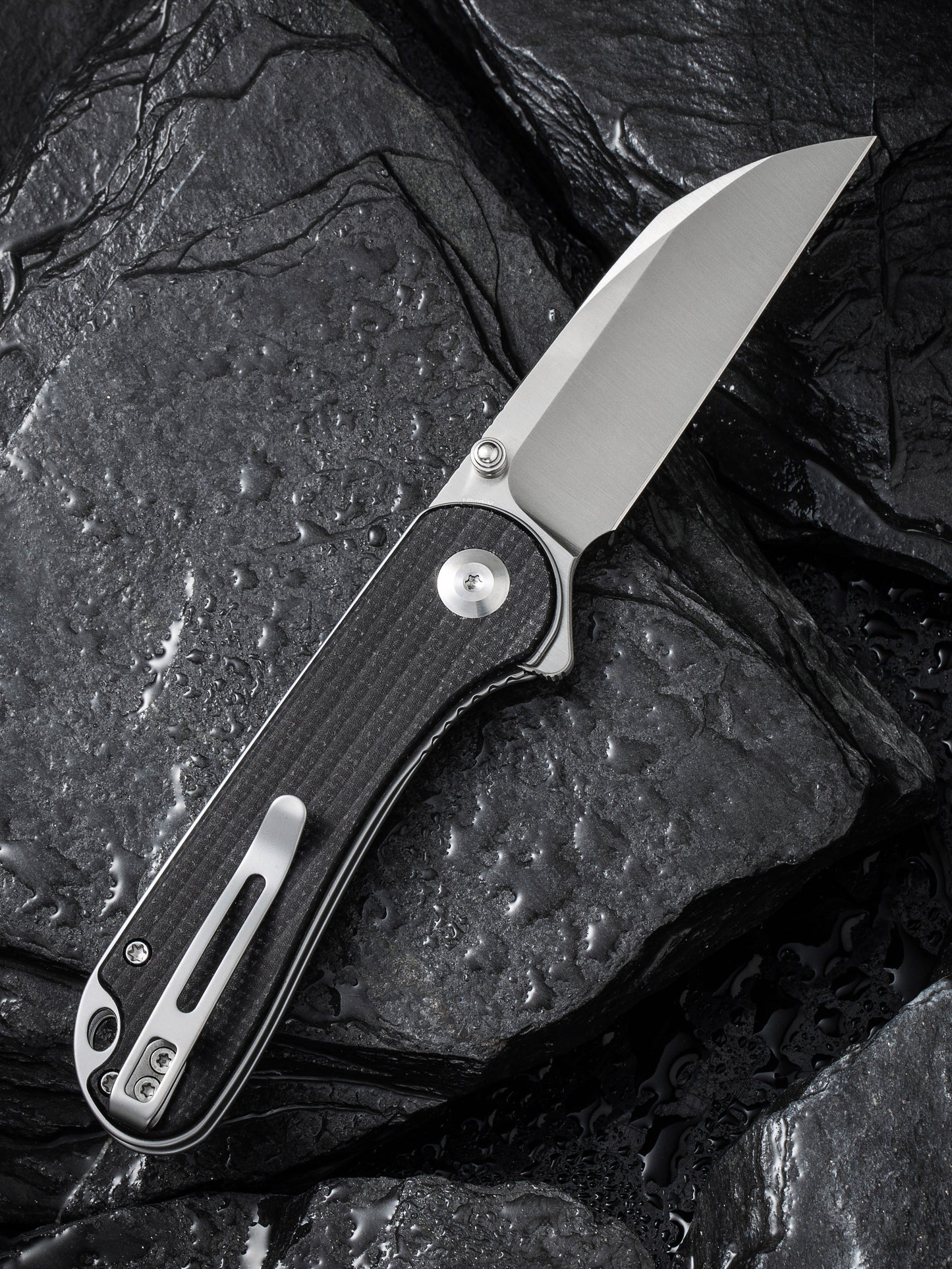 Civivi Elementum Wharncliffe 2.97" Nitro-V Black Canvas Micarta Folding Knife C18062AF-3