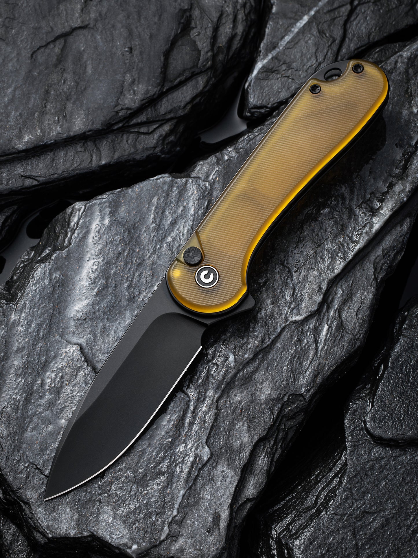 Civivi Elementum II Button Lock 2.96" Nitro-V Black Bead Blasted Ultem Folding Knife C18062P-8