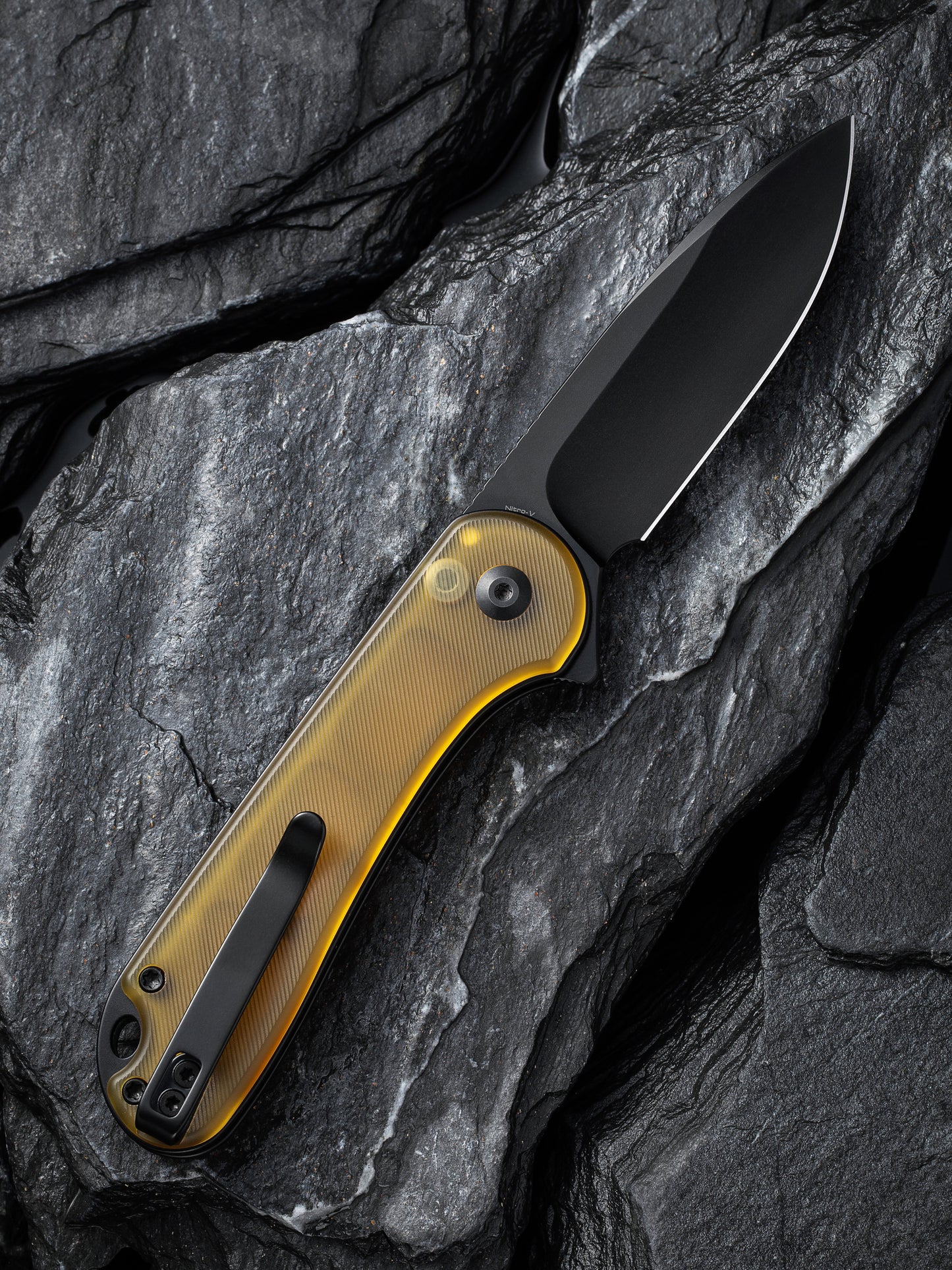 Civivi Elementum II Button Lock 2.96" Nitro-V Black Bead Blasted Ultem Folding Knife C18062P-8