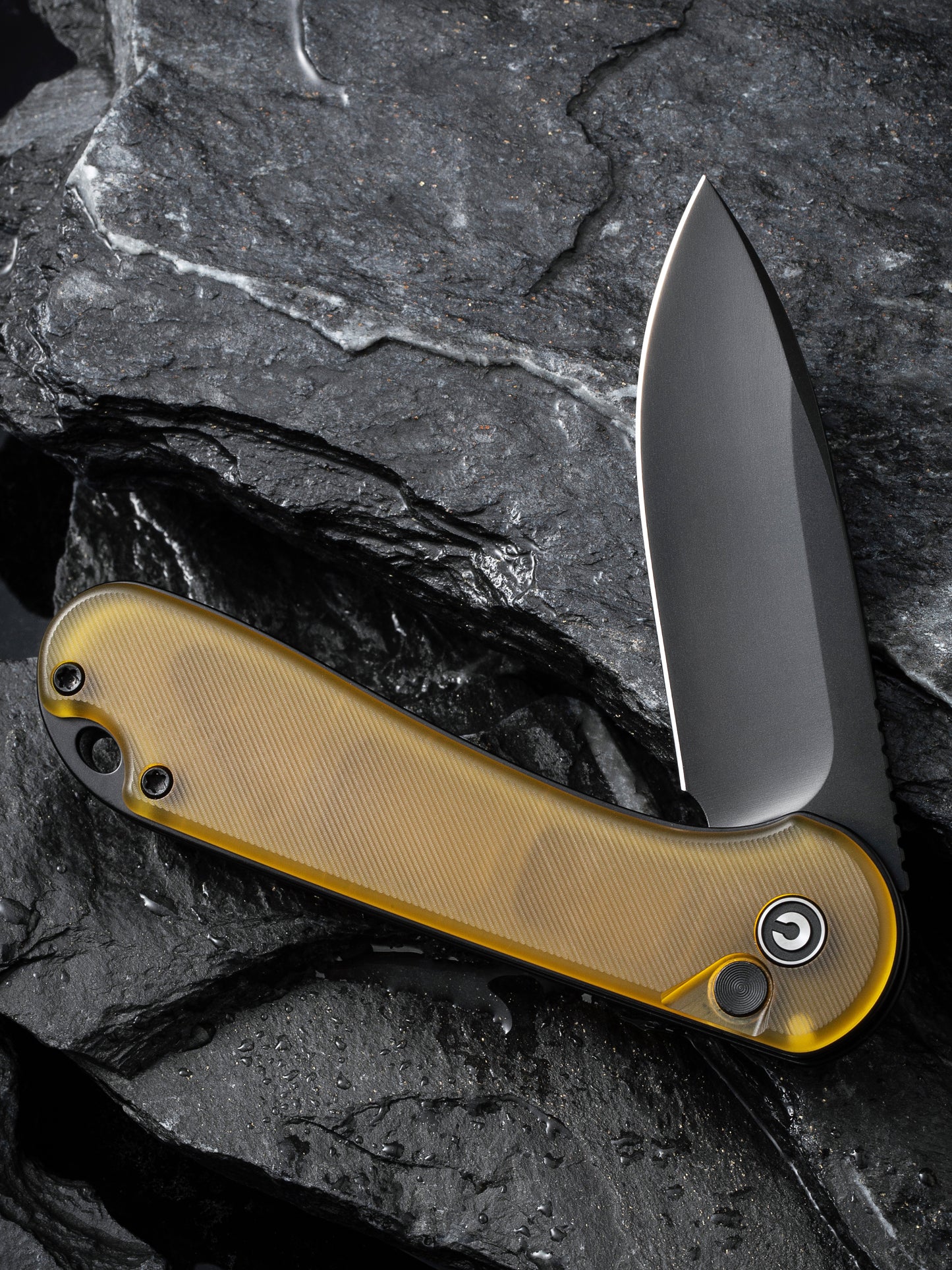 Civivi Elementum II Button Lock 2.96" Nitro-V Black Bead Blasted Ultem Folding Knife C18062P-8
