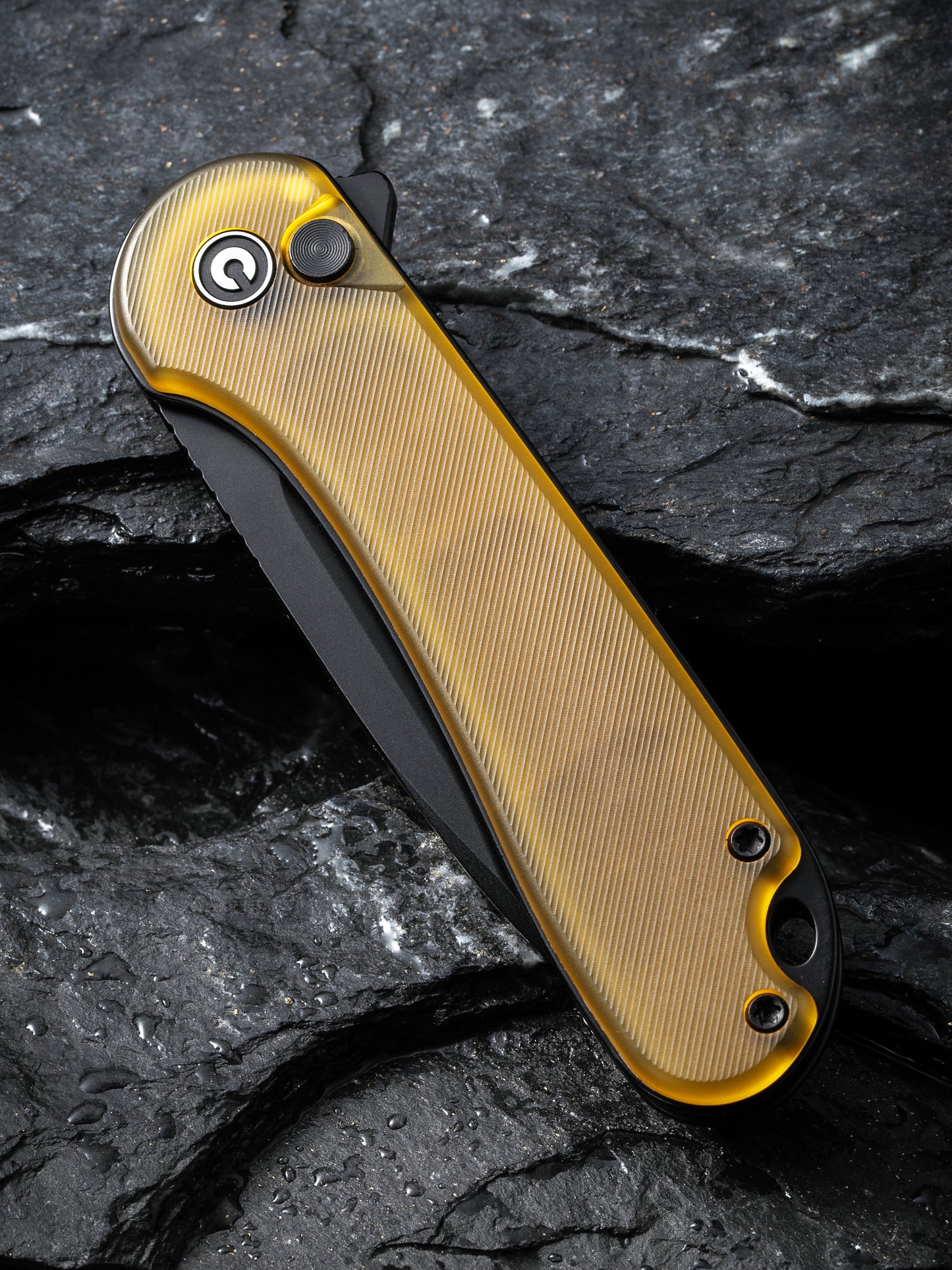 Civivi Elementum II Button Lock 2.96" Nitro-V Black Bead Blasted Ultem Folding Knife C18062P-8