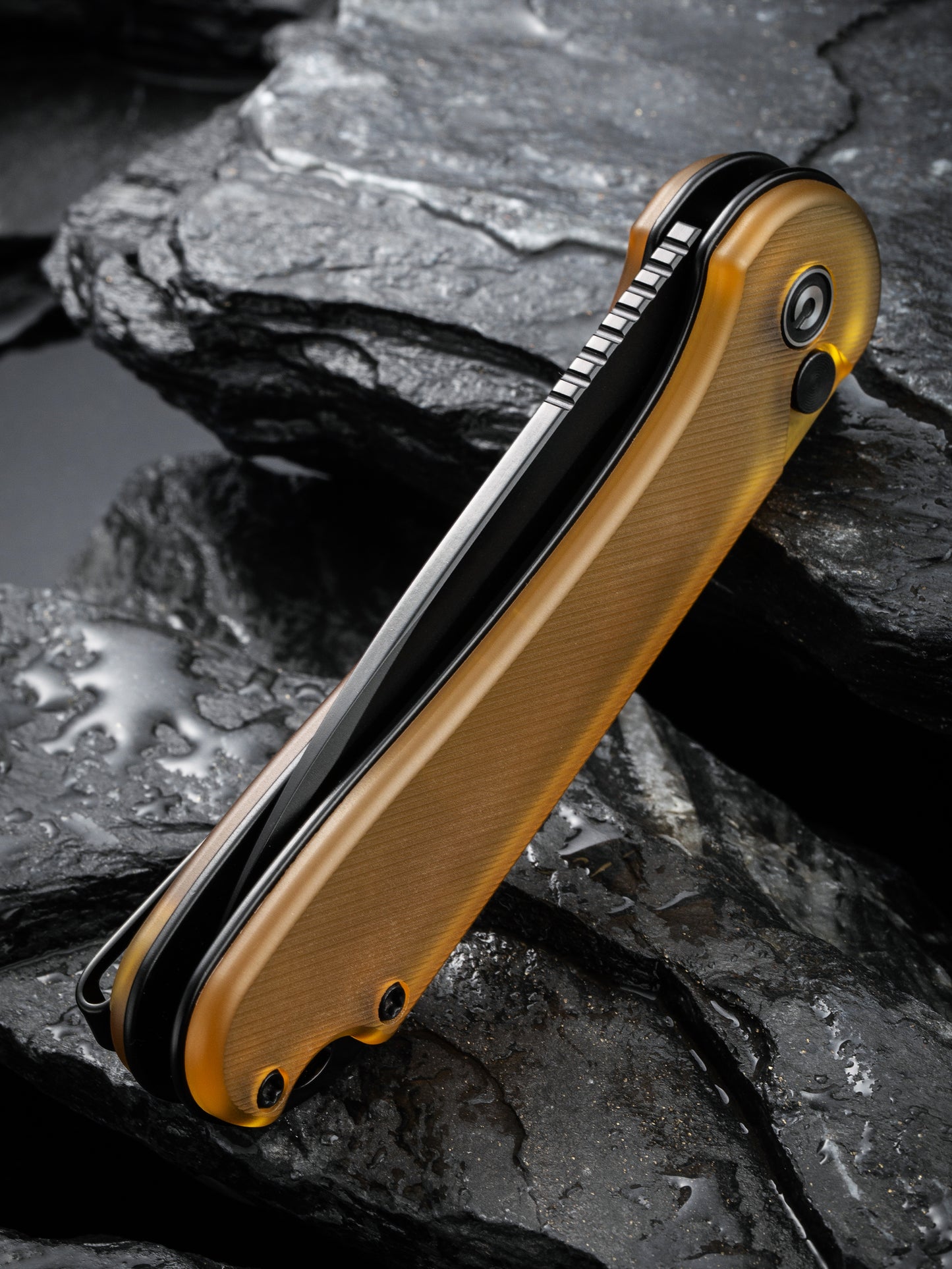 Civivi Elementum II Button Lock 2.96" Nitro-V Black Bead Blasted Ultem Folding Knife C18062P-8