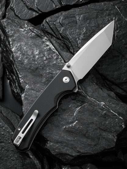 Civivi Brazen Tanto Button Lock 3.46" Sandvik 14C28N Black G10 Knife C19059C-1