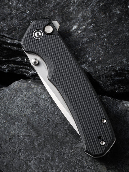 Civivi Brazen Tanto Button Lock 3.46" Sandvik 14C28N Black G10 Knife C19059C-1