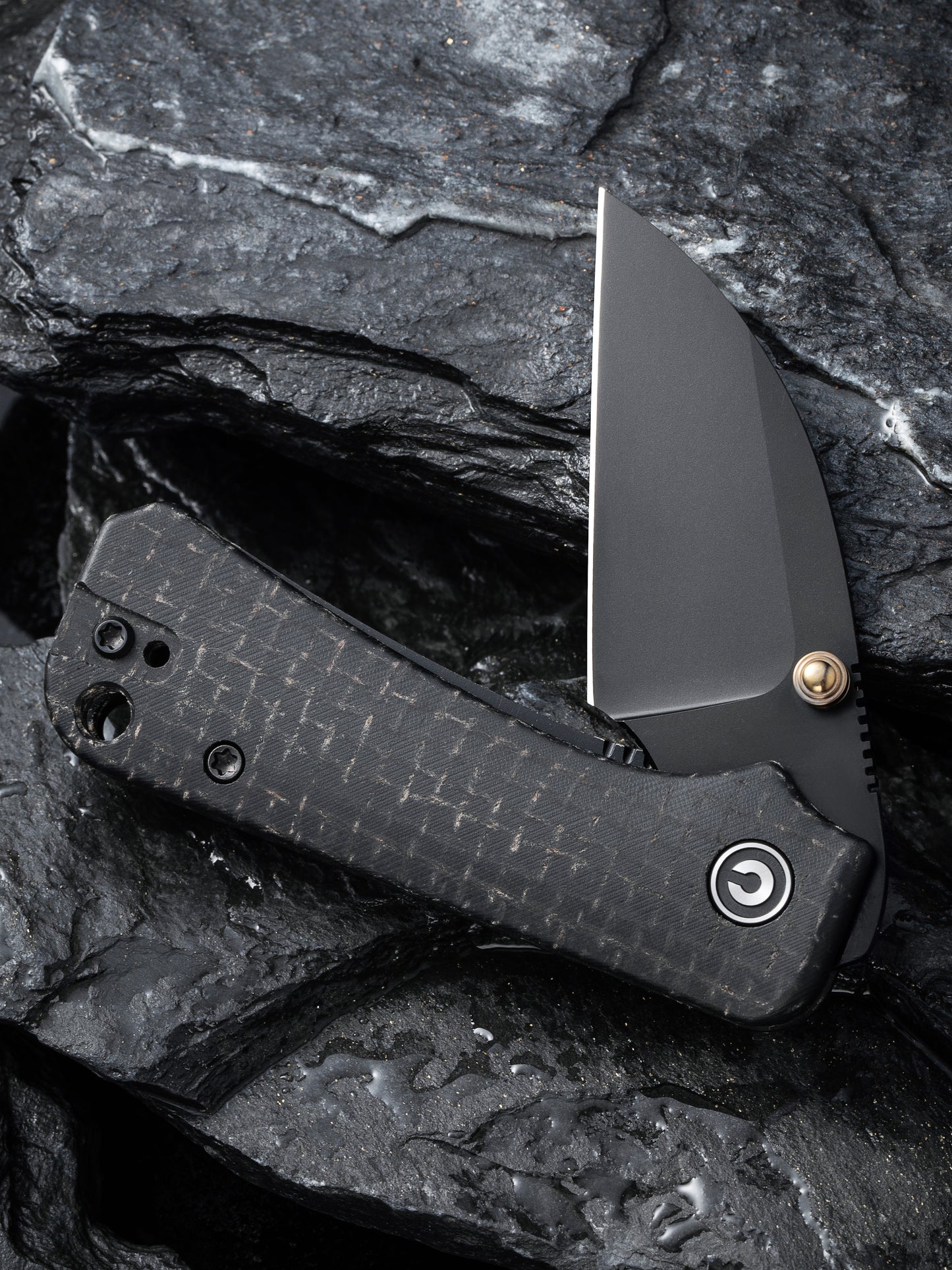 Civivi Baby Banter Wharncliffe 2.32" Black Nitro-V Black Burlap Micarta Folding Knife C19068SC-1