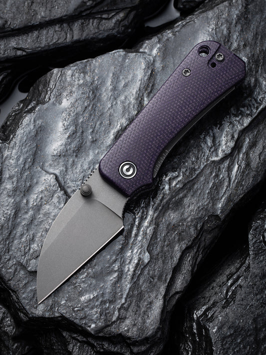 Civivi Baby Banter Wharncliffe 2.32" Nitro-V Purple Burlap Micarta Folding Knife C19068SC-2