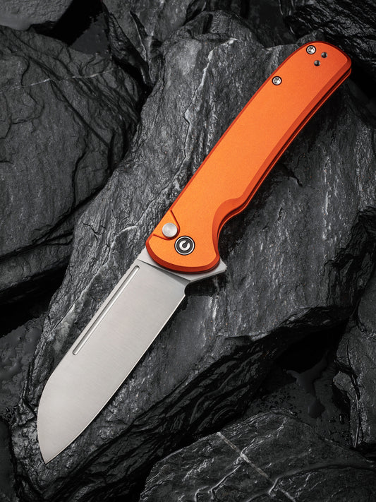 Civivi Chevalier II 3.47" Sandvik 14C28N Orange Aluminium Button Lock Folding Knife C20022B-2