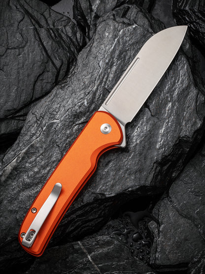 Civivi Chevalier II 3.47" Sandvik 14C28N Orange Aluminium Button Lock Folding Knife C20022B-2