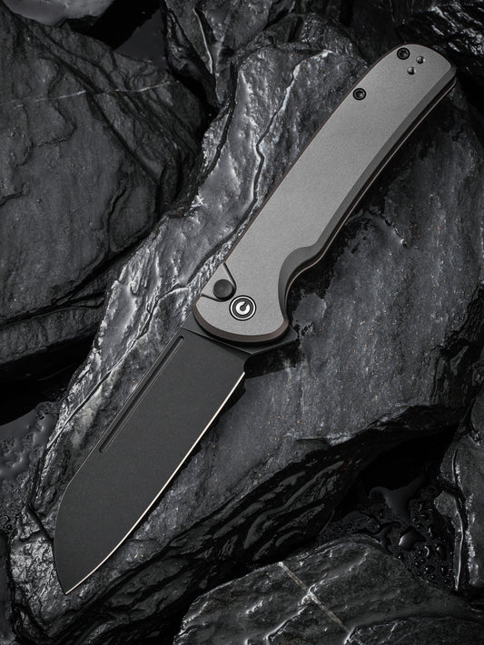Civivi Chevalier II 3.47" Sandvik 14C28N Gray Aluminium Button Lock Folding Knife C20022B-3