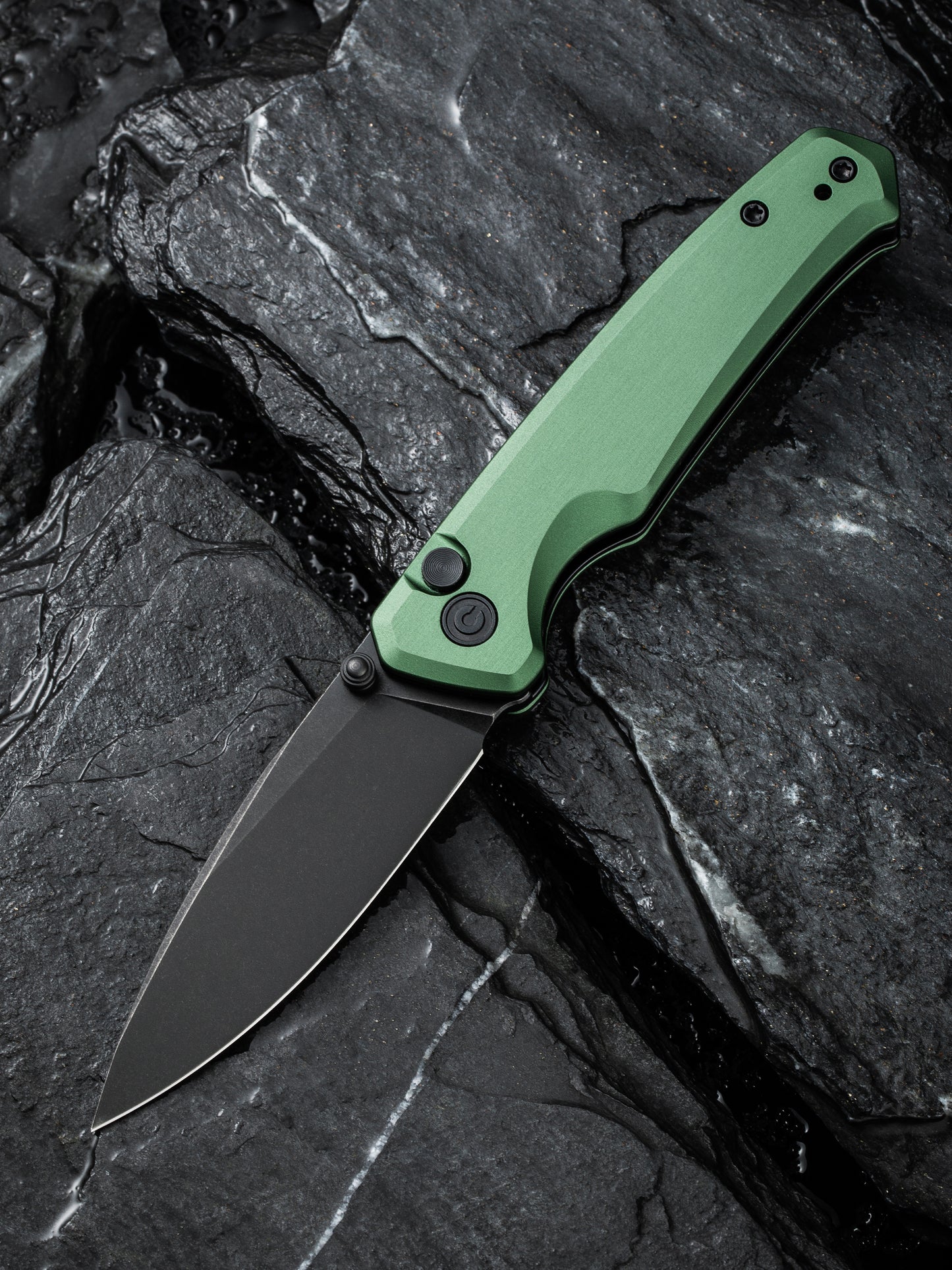 Civivi Altus 2.97" Nitro-V Black Green Aluminium Folding Knife C20076-5