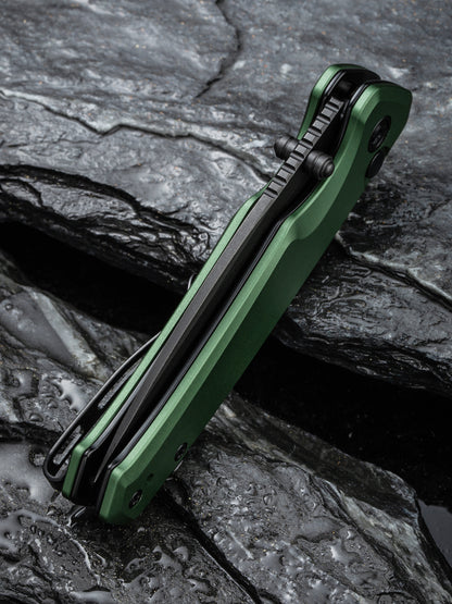 Civivi Altus 2.97" Nitro-V Black Green Aluminium Folding Knife C20076-5