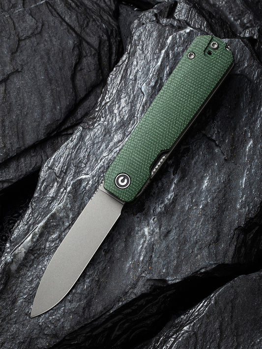 Civivi Sendy 2.83" Nitro-V Green Canvas Micarta Folding Knife by Ben Peterson C21004A-1