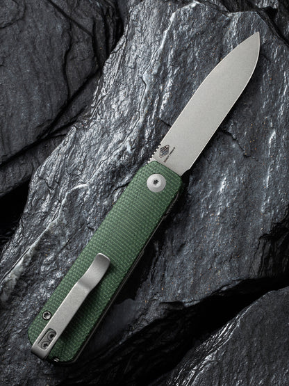 Civivi Sendy 2.83" Nitro-V Green Canvas Micarta Folding Knife by Ben Peterson C21004A-1