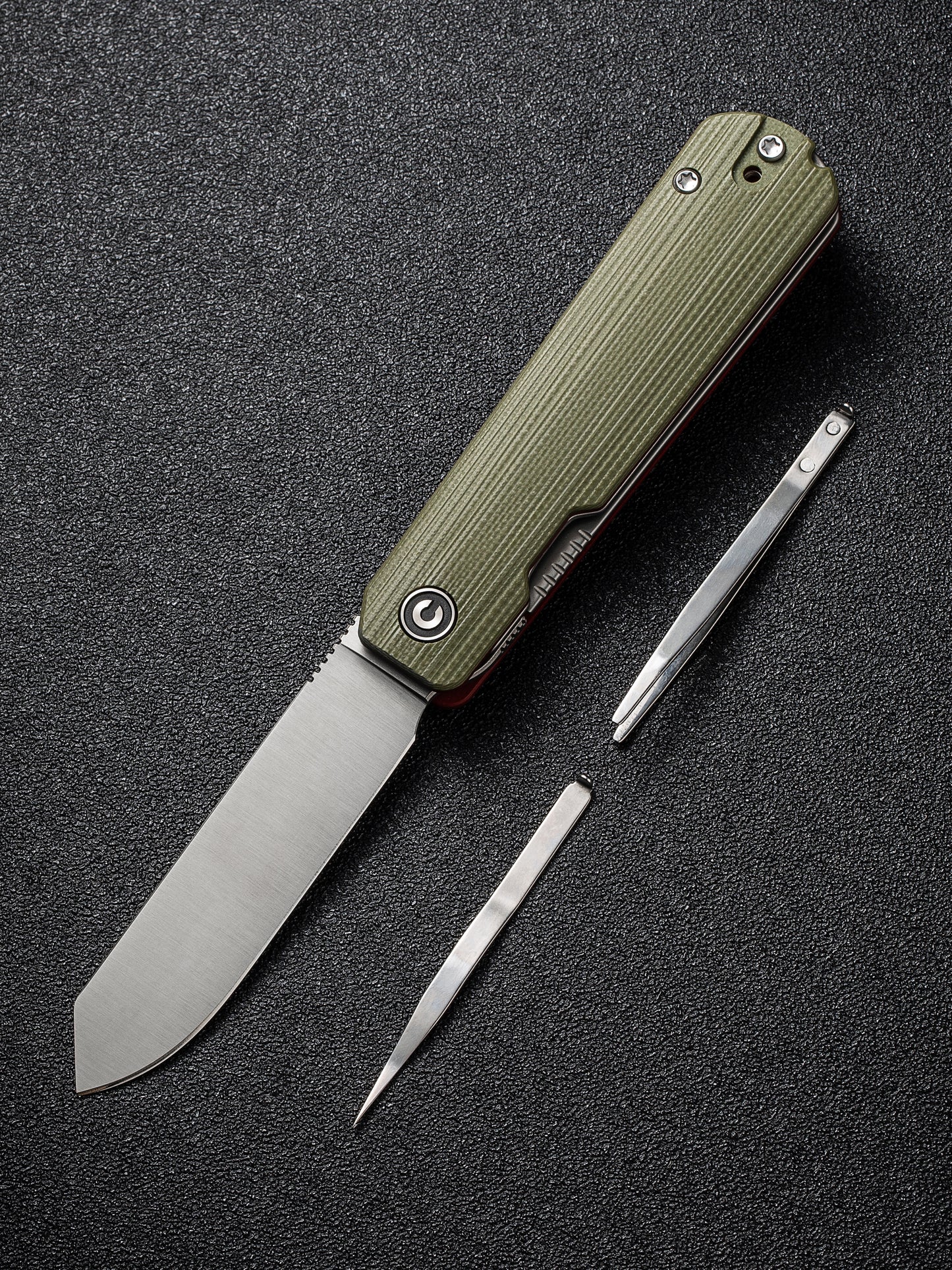 Civivi Sendy 2.83" Nitro-V Milled Green/Red G10 Folding Knife by Ben Peterson C21004B-1