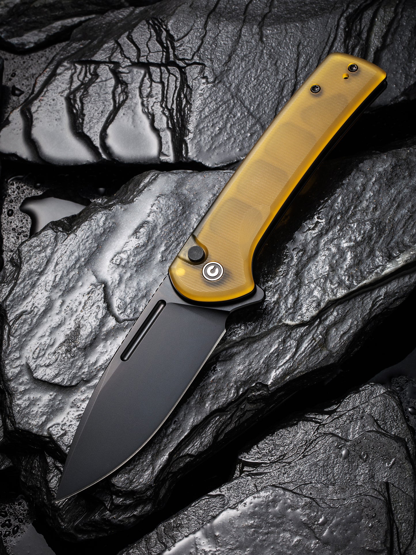 Civivi Conspirator 3.48" Nitro-V Black Bead Blasted Ultem Button Lock Folding Knife C21006-6