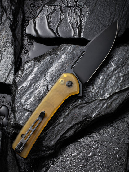 Civivi Conspirator 3.48" Nitro-V Black Bead Blasted Ultem Button Lock Folding Knife C21006-6