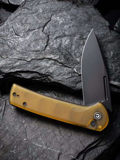 Civivi Conspirator 3.48" Nitro-V Black Bead Blasted Ultem Button Lock Folding Knife C21006-6