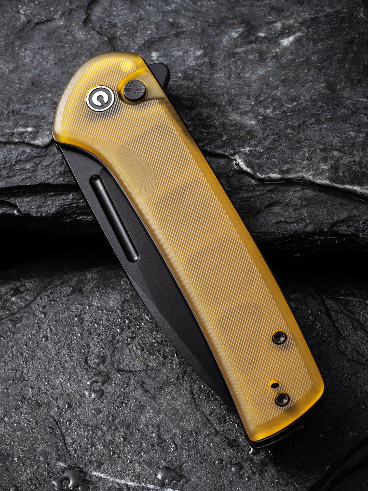 Civivi Conspirator 3.48" Nitro-V Black Bead Blasted Ultem Button Lock Folding Knife C21006-6