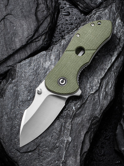 Civivi Gordo 2.51" D2 Olive Green Canvas Micarta Folding Knife by Peter Carey C22018C-2