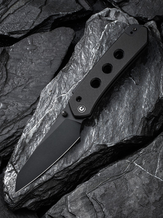 Civivi Vision FG 3.54" Nitro-V Black G10 Folding Knife by Snecx C22036-1
