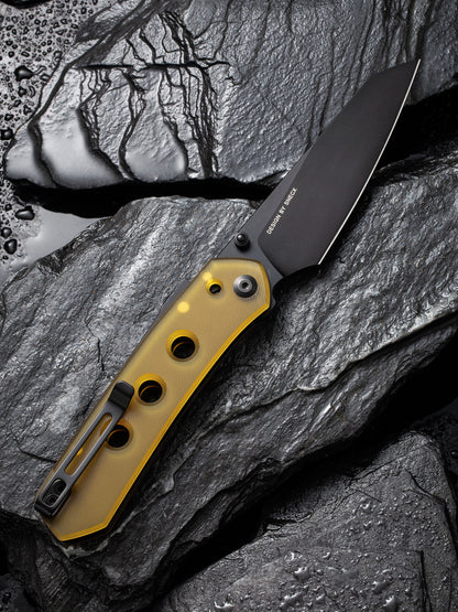 Civivi Vision FG 3.54" Nitro-V Black Bead Blasted Ultem Folding Knife by Snecx C22036-6