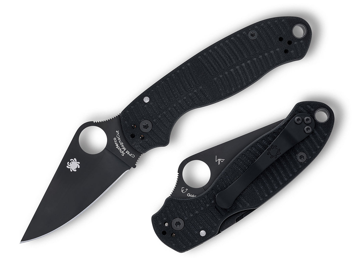 Spyderco Para 3 Salt 2.93" CPM Magnacut Black DLC G-10 Folding Knife C223GMCBKP