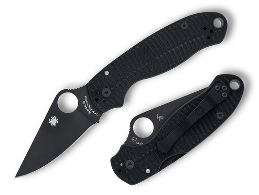 Spyderco Para 3 Salt 2.95" CPM Magnacut Black DLC G-10 Folding Knife C223GMCBKP