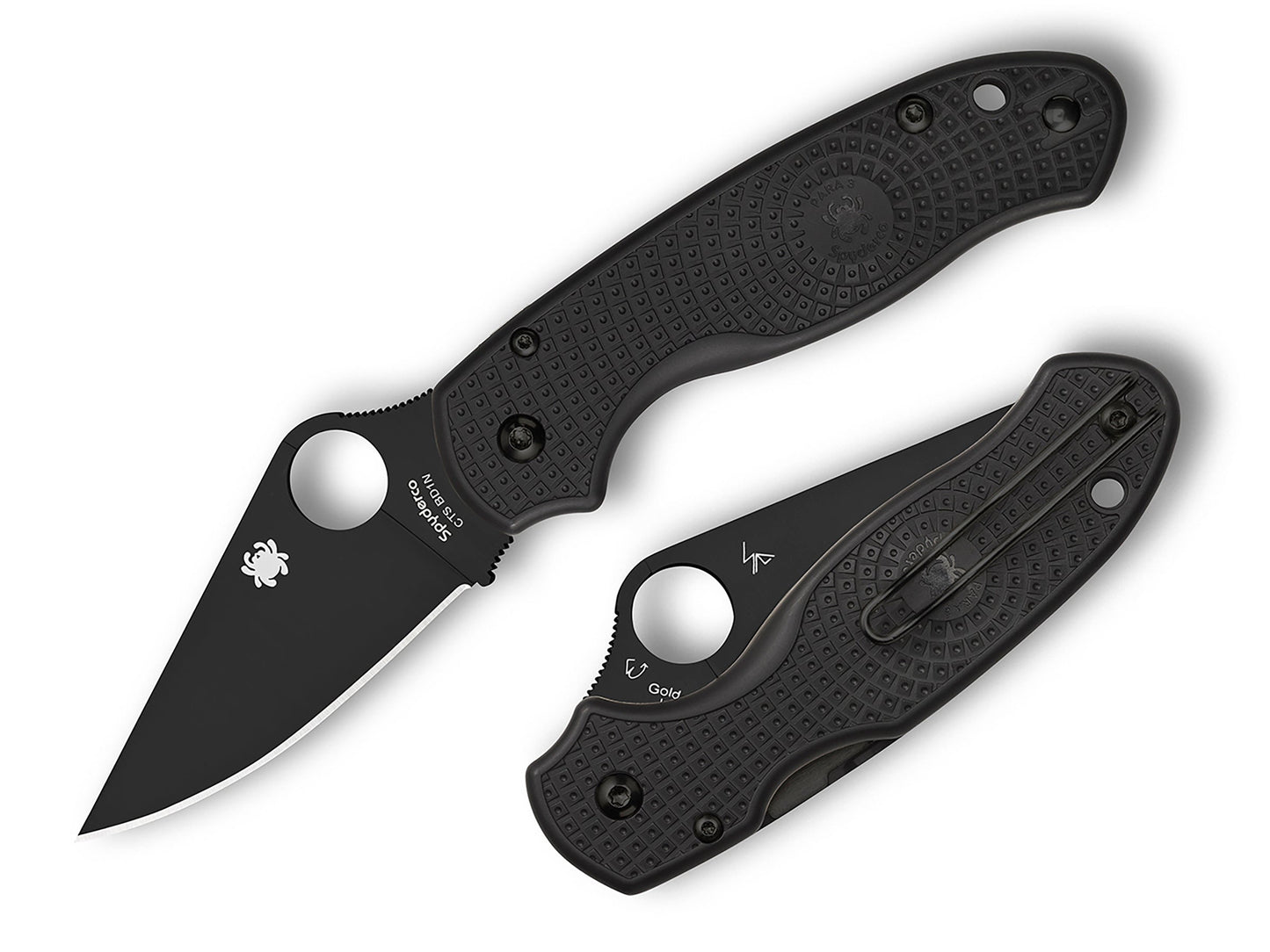 Spyderco Para 3 Lightweight Black DLC 2.93" CTS BD1N FRN Folding Knife C223PBBK